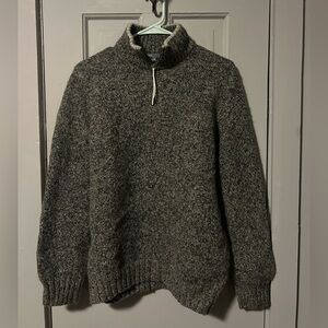 Vince 100% Wool Quarter Zip Sweater – Gray Mélange – Size M